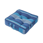 Morocco Striped Cotton Floor Cushion | 40cm x 40cm | Blue