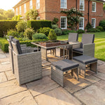 Giulia 9 Piece Rattan Cube Outdoor Set | Grey