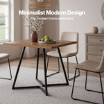 Dining Table Square Dining Table 80cm 25mm Metal Frame Mdf Walnut | Brown