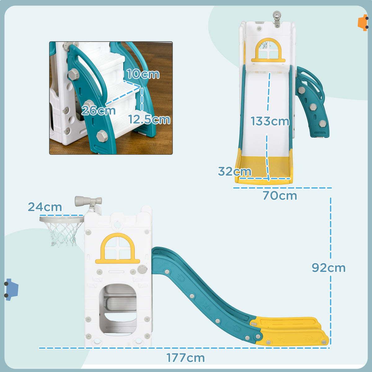 4 In 1 Kids Slide For Indoor Use, For Toddlers 1-3 Years | Yellow