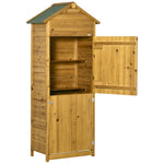 Wood Garden Storage Shed Tool Cabinet With Felt Roof | Natura