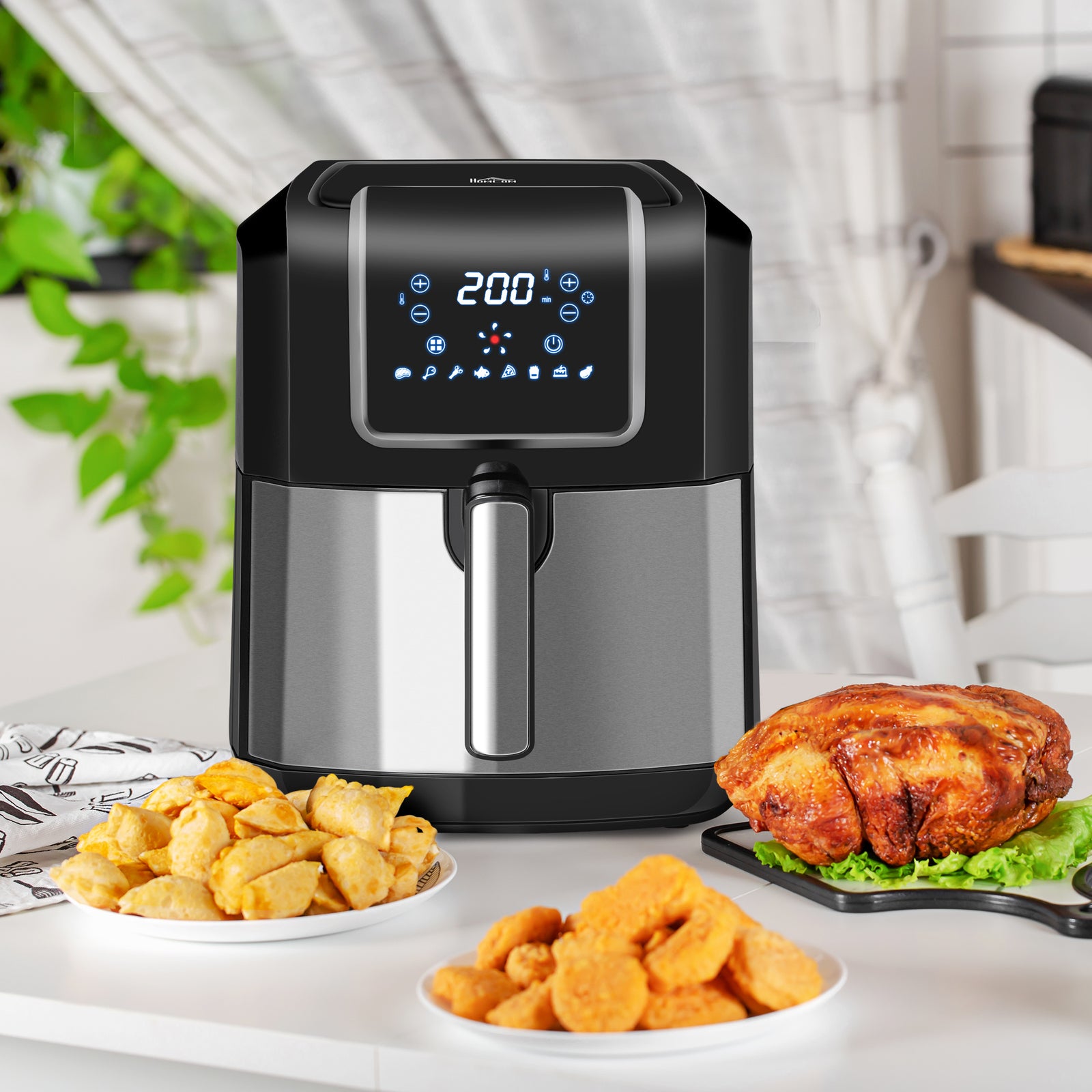 Air Fryer 1700w 6.5l With Digital Display Timer | One Size | Silver