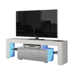 Floe Tv Unit 130cm With Led Lights | Grey
