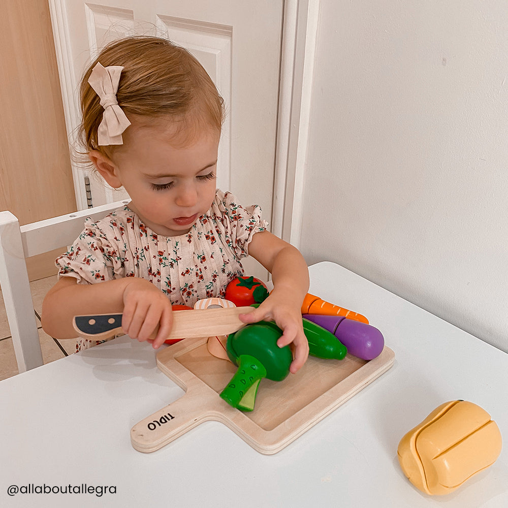 Wooden Cutting Vegetables Set - 9 Play Pieces
