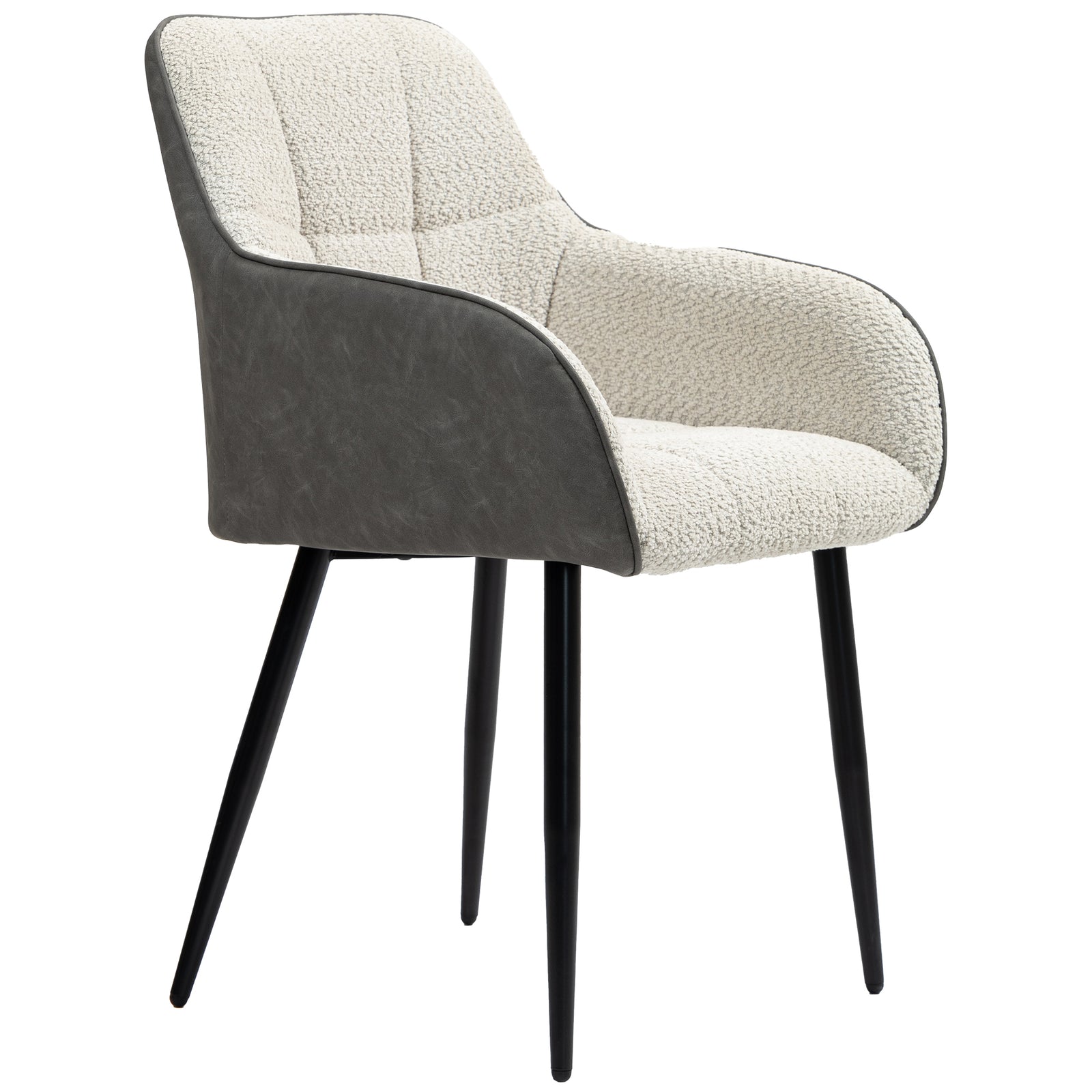 Accent Chair W/ Foot Pads And Chenille Fabric Arm Chair | Cream