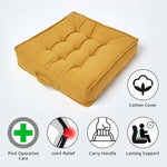 Cotton Armchair Booster Cushion | 50cm x 50cm | Mustard