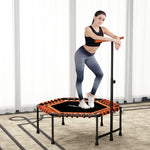 45" Fitness Trampoline With Adjustable Handle, Led Lights | Orange