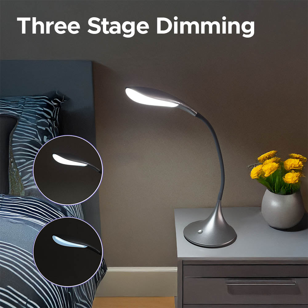 High Vision Desk Light, Silver, 25,000 Hr Led Panel | Silver