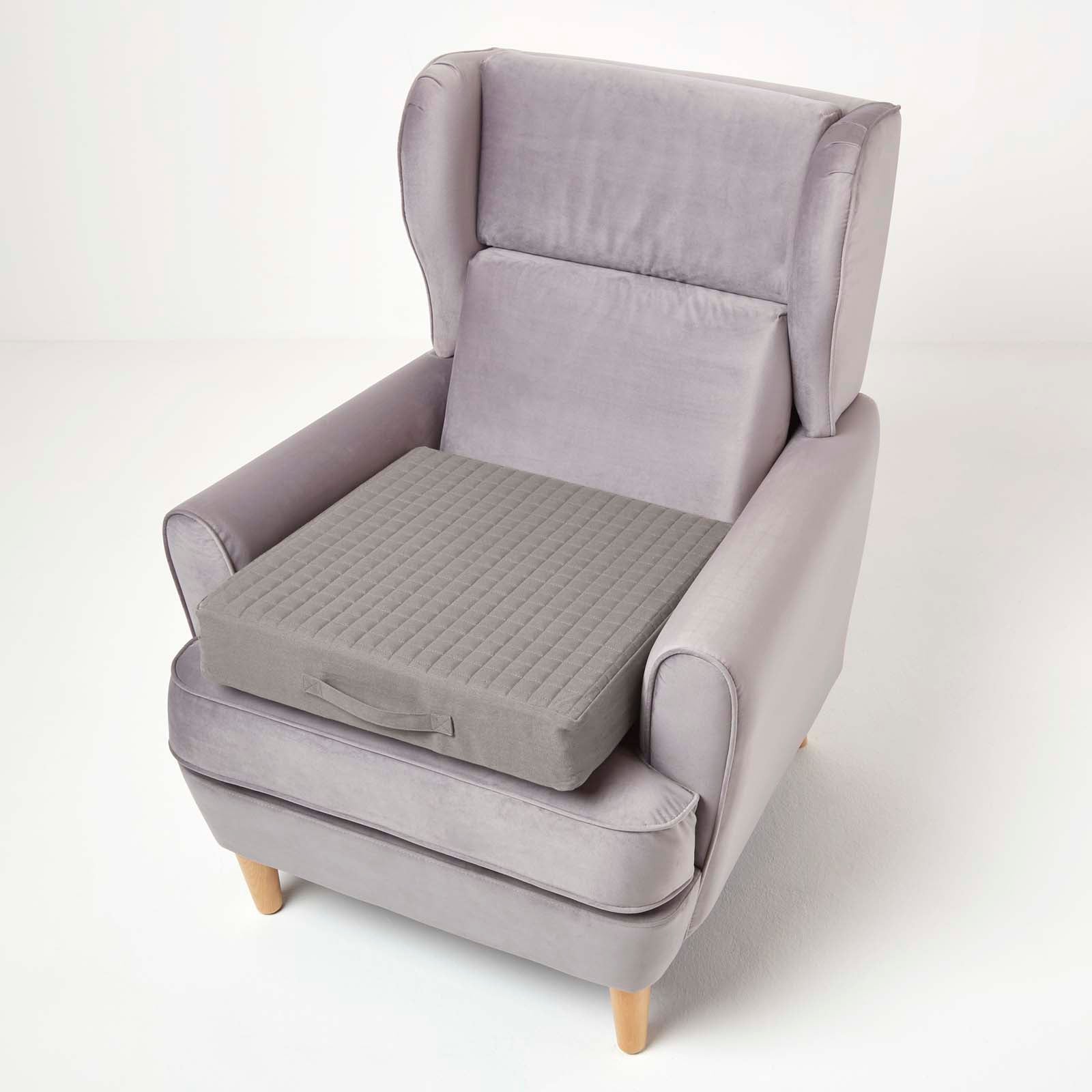 Cotton Orthopaedic Foam Armchair Booster Cushion | 50cm x 50cm | Charcoal Grey