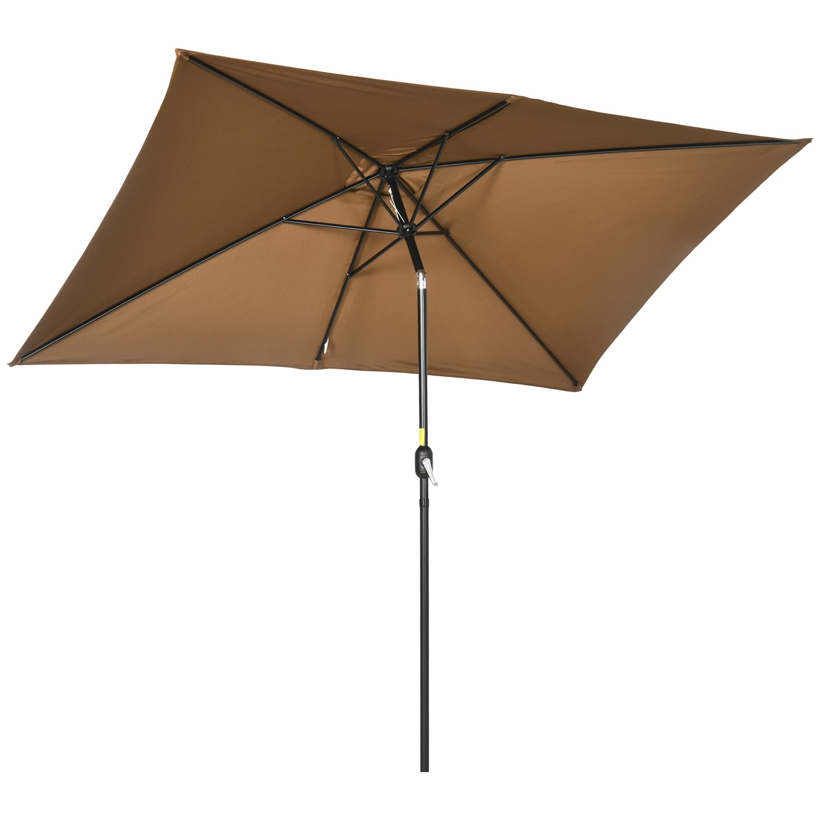 3x2m Patio Umbrella Canopy Tilt Crank | Brown