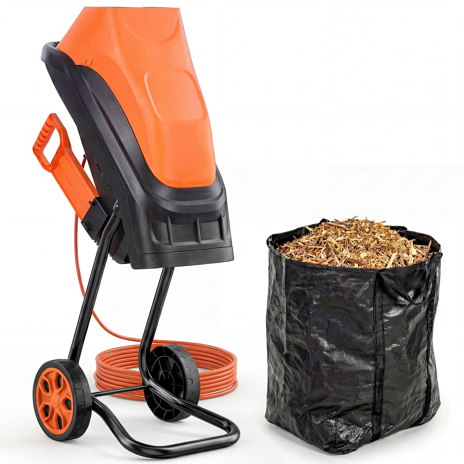 Outsunny 2500w Electric Wood Chipper With 45l Collection Bag