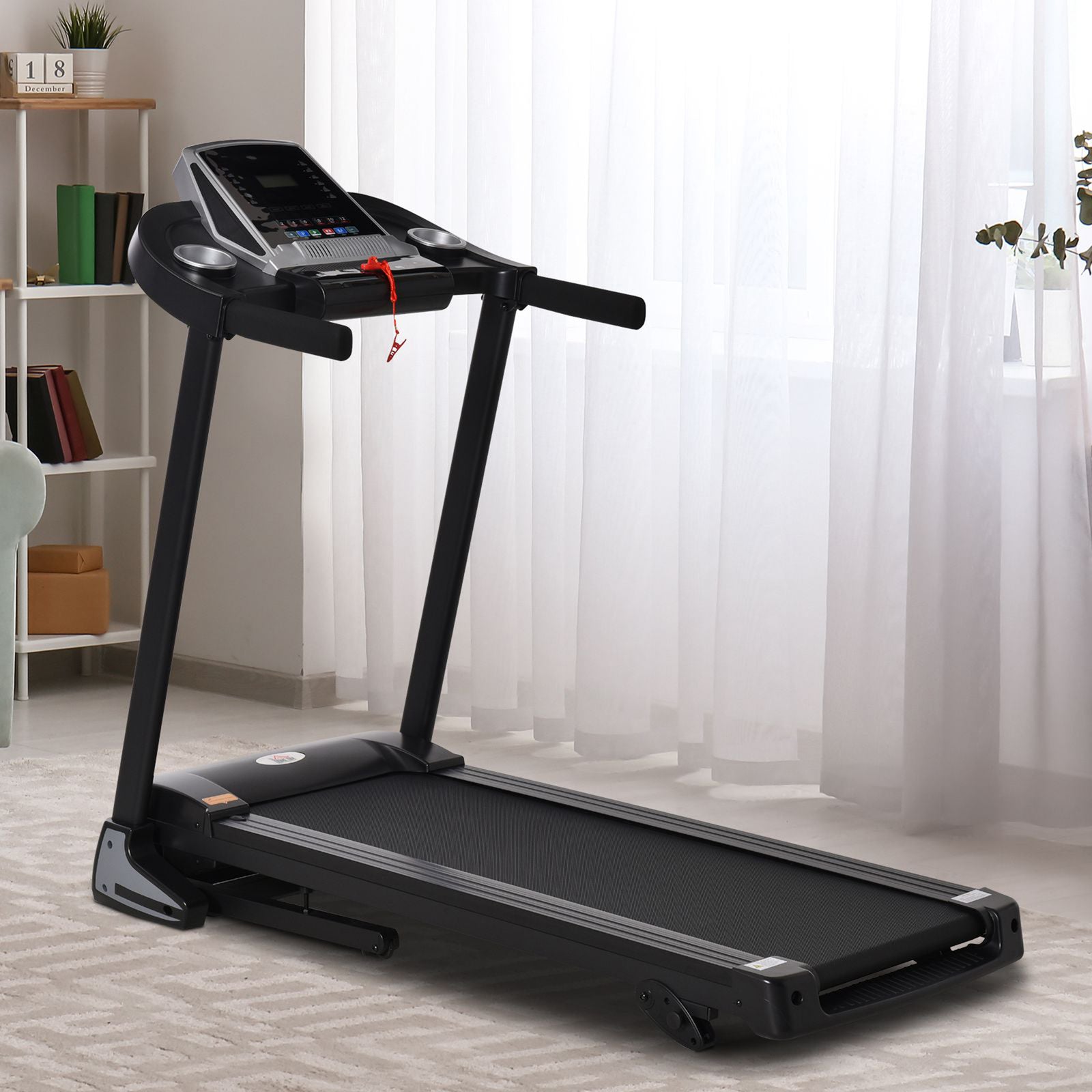 Folding 12km/h Electric Treadmill Running Machine W/ Led