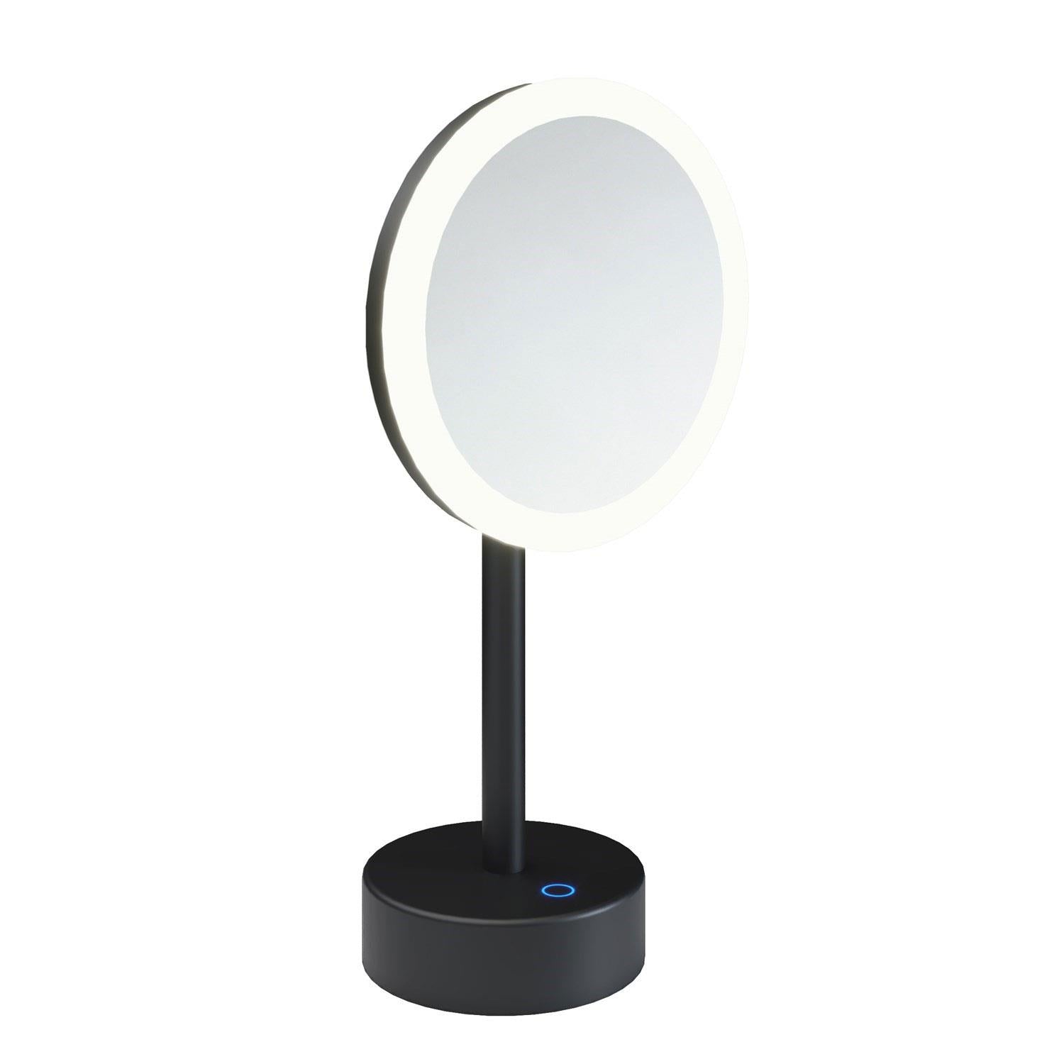 Magnifying Mirror X5 Led Light Matt Black Usb Port Architect Collection