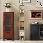 Floor Lamp With Shelves, Led Standing Lamp With Fabric Drawer | Oak