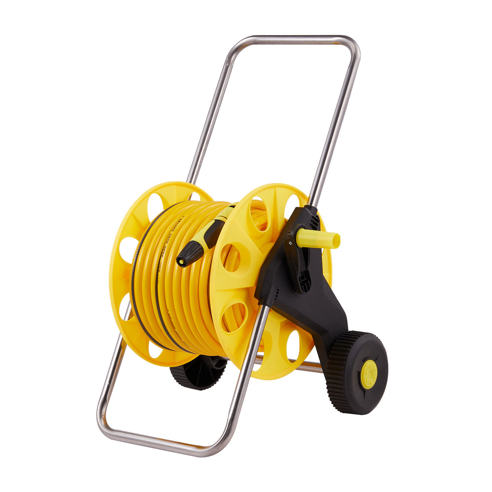 Portable Garden Hose Reel Cart – 45m Hose Holder, Hand-push Design With Wheels