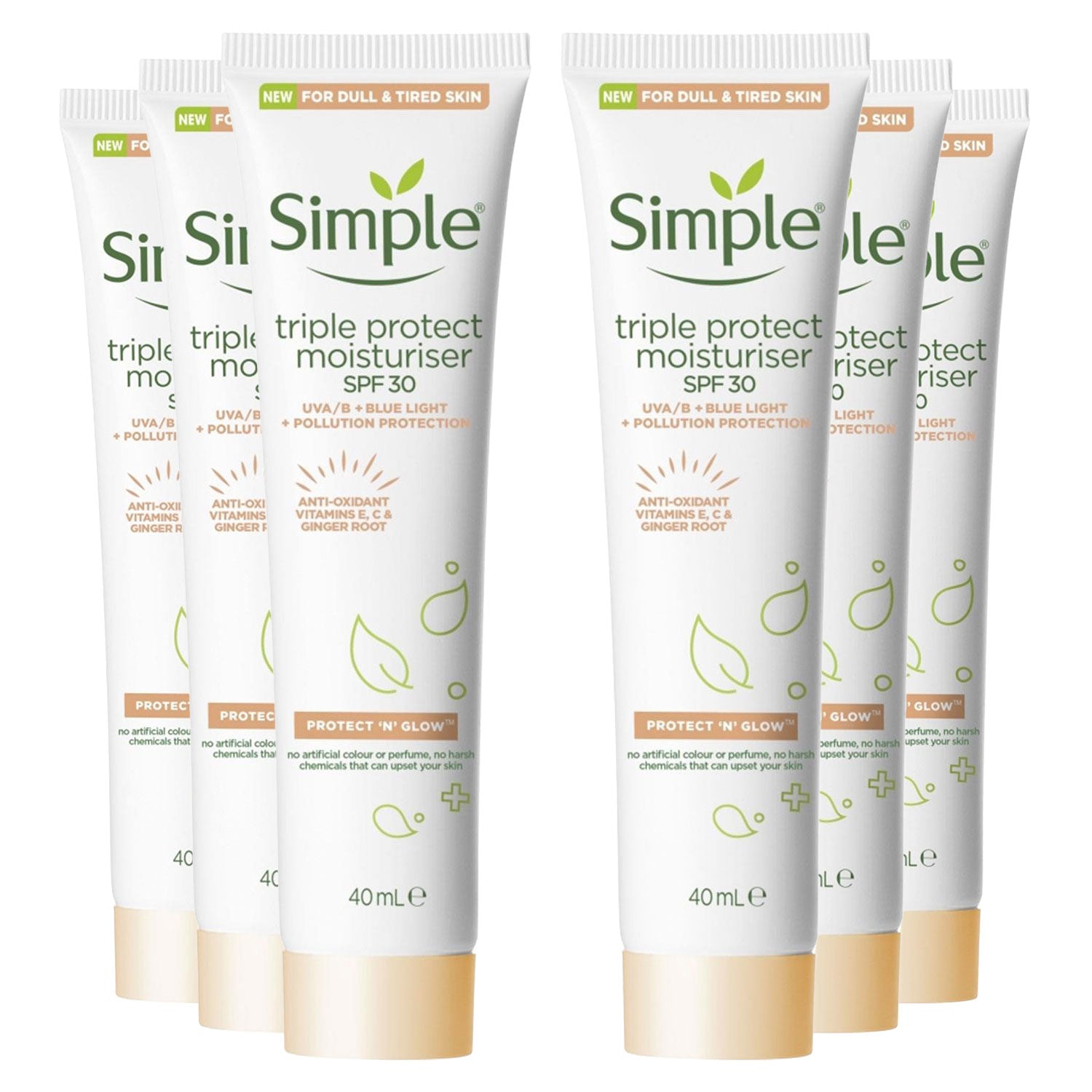 Triple Protect Face Moisturiser Spf30, 40ml, 6pk | Set-of-6