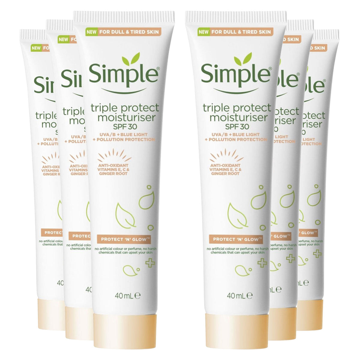 Triple Protect Face Moisturiser Spf30, 40ml, 6pk | Set of 6