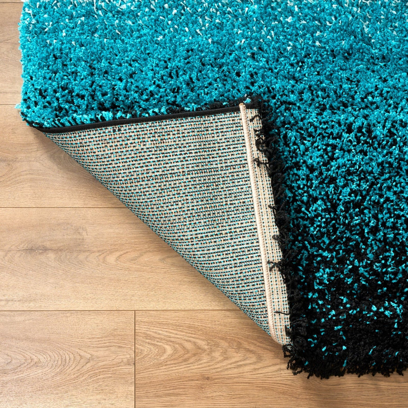 Blended Thick Shaggy Fluffy Deep Pile Living Room Rug | 200cm x 290cm | Teal