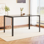 Rectangular Tempered Glass Dining Table For Kitchen Dining Room | Large | Black