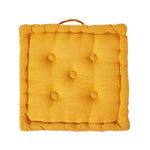Rajput Ribbed Cotton Floor Cushion | 40cm x 40cm | Mustard