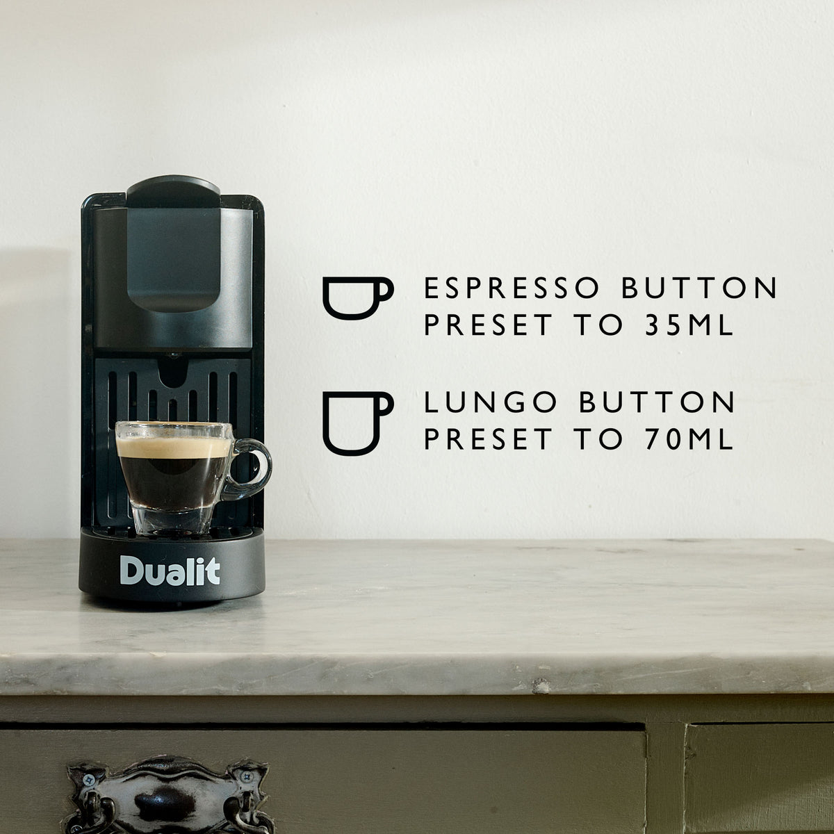 Coffee Pod Machine With One Touch Operation | Black