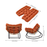 Elegant Rattan Rocking Chair With Cushioned Seat – Stylish And Comfortable Relaxation | Orange