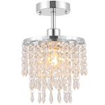 Crystal Ceiling Light With 57 Crystal Strands | Silver