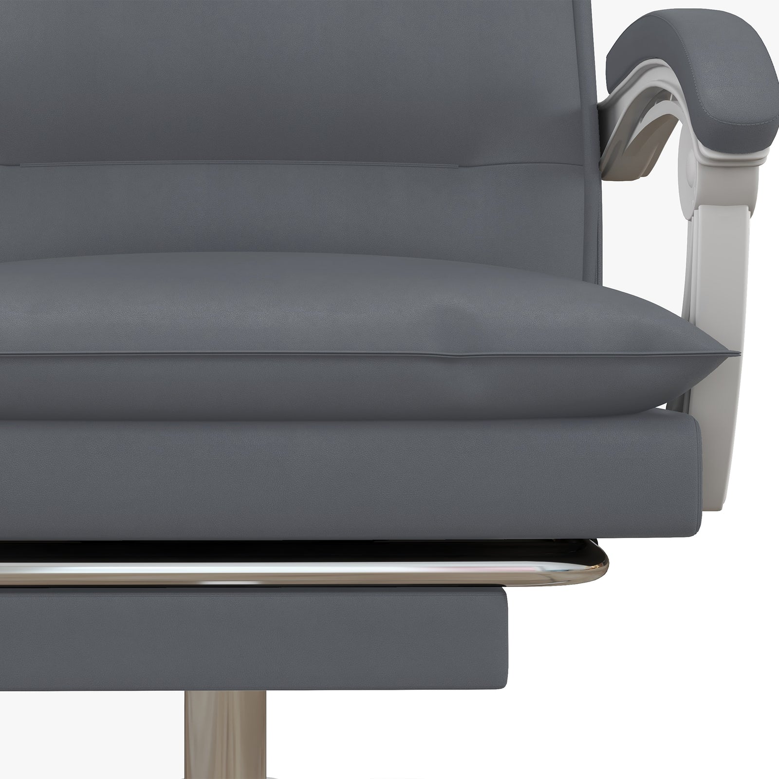 Faux Leather Massage Office Chair Heat | Charcoal Gray