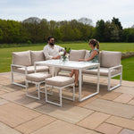 Aluminium Corner Sofa Set | White