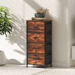 Fabric Chest Of Drawers, 4 Drawer Dresser For Bedroom | Brown