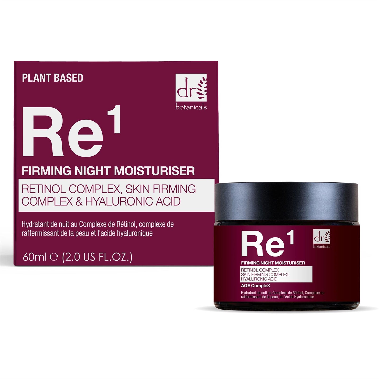 Retinol Complex 1%, Skin Firming Complex 1% & Hyaluronic Acid 1% Anti-ageing Night Moisturiser 60ml For Hydration And Plumping