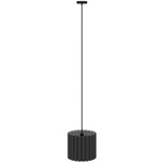 Linen Pendant Light, E27 Lampshade For Living Room, Bedroom | One Size | Black