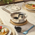 Stainless Steel Egg Poacher Pan With Spatula | 2 Cup | Silver