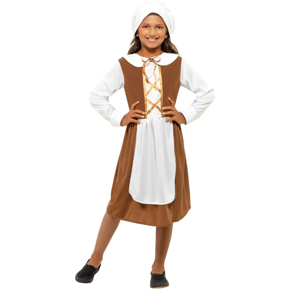 Tudor Girl Costume, Brown | Age 7-9