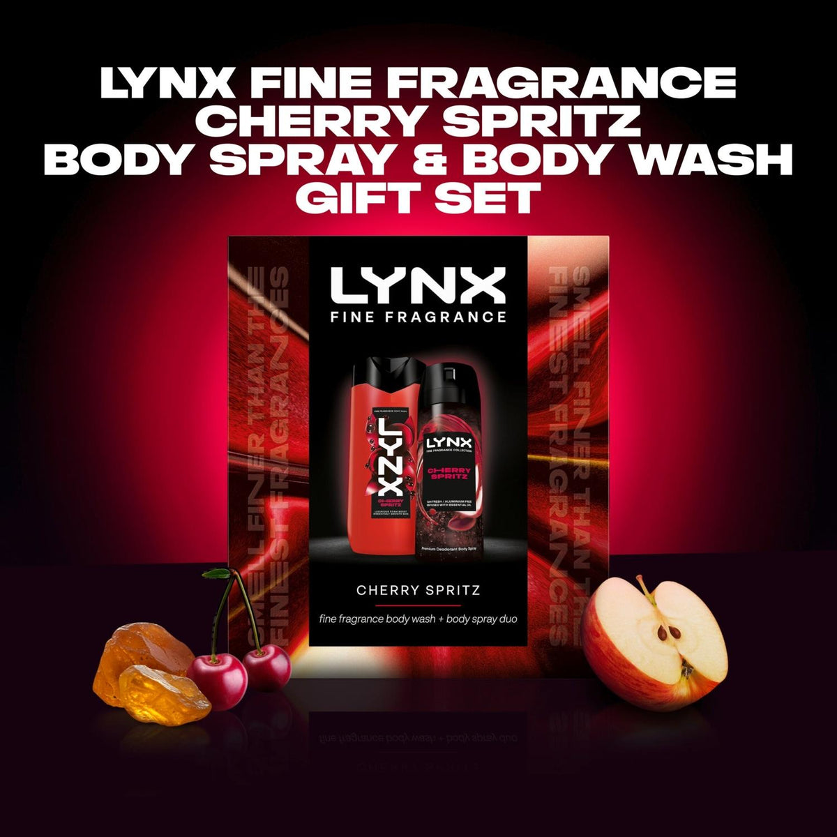 Lynx Fine Fragrance Cherry Spritz Body Spray & Wash Set