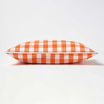 Block Check Cotton Gingham Cushion Cover | 30cm x 50cm | Orange