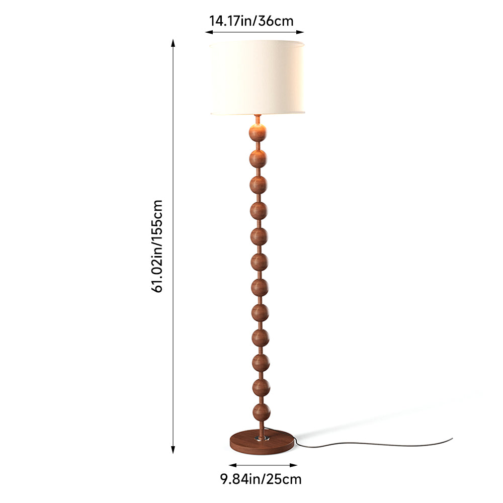 Breeins Modern Chinese-inspired Standing Floor Lamp With Fabric Lampshade And Metal Base