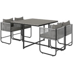 Rattan Dining Set, Rattan Cube Dining Sets Space-saving