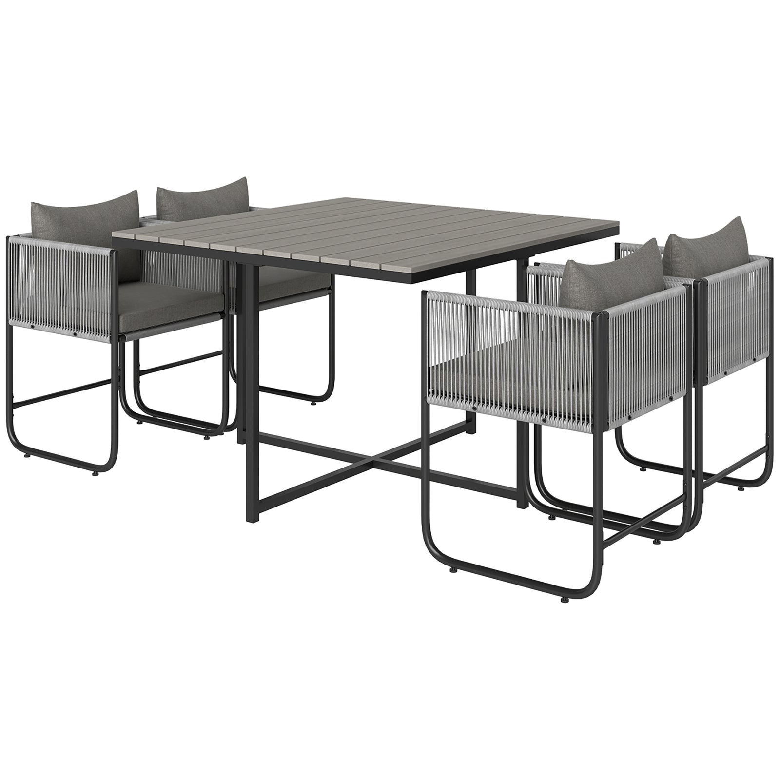 Rattan Dining Set, Rattan Cube Dining Sets Space-saving