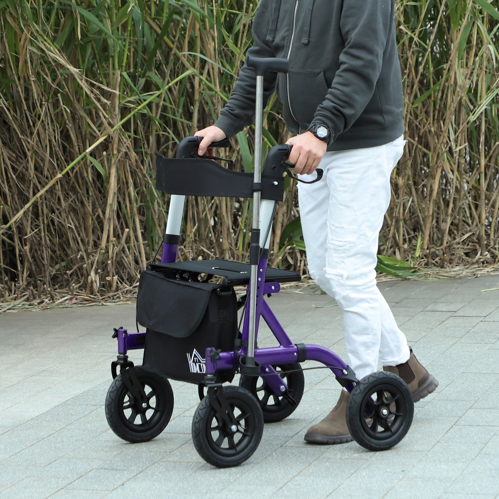 Rollator Walker With Seat, Backrest, Bag, All-terrain Wheels