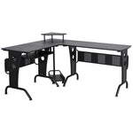 Space-saving Corner Desk, Steel Frame, Cpu Rack