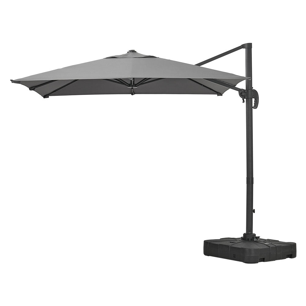 Outdoor Garden 2.5m Cantilever Parasol With Base | One Size | Dark Gray