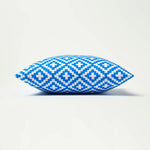 Blue Geometric Outdoor Cushion 45 X 45 Cm, Set Of 2 | 45cm x 45cm | Blue & White