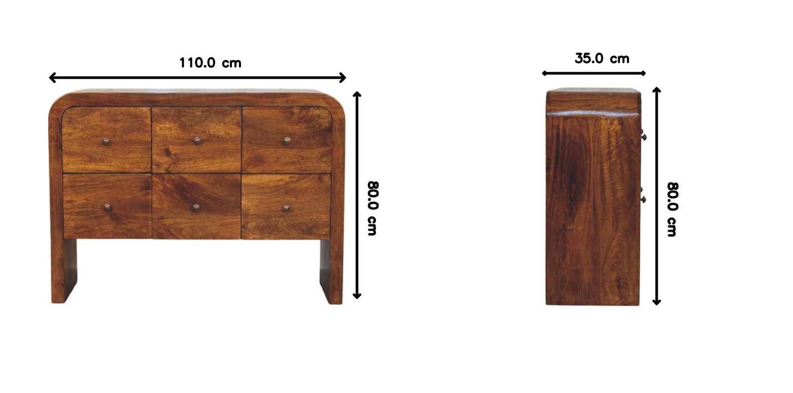 Darcy 3 Over 3 Drawer Chest In Chestnut Finish, Brown | 7 | Brown