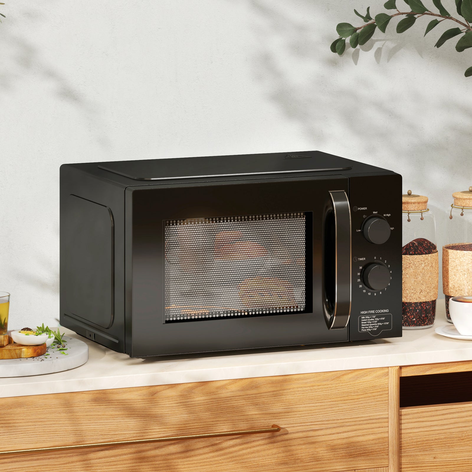 23l Solo Manual Microwave Oven With 5 Levels, Timer