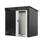 4x6ft Metal Garden Tool Shed With Sliding Door & Pent Roof – Durable Outdoor Storage With Foundation