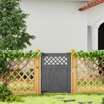 90cm W X 90/120/150/180cm H Rhombus Garden Wood Fence Gate | 120cm