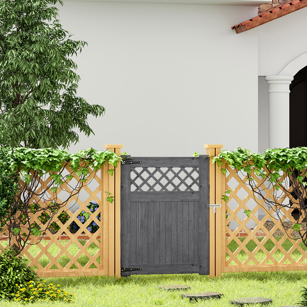 90cm W X 90/120/150/180cm H Rhombus Garden Wood Fence Gate | 120cm