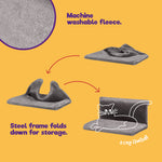 Petlicity Grey Radiator Cat Bed With Removable Faux Fur Cover And Frame
