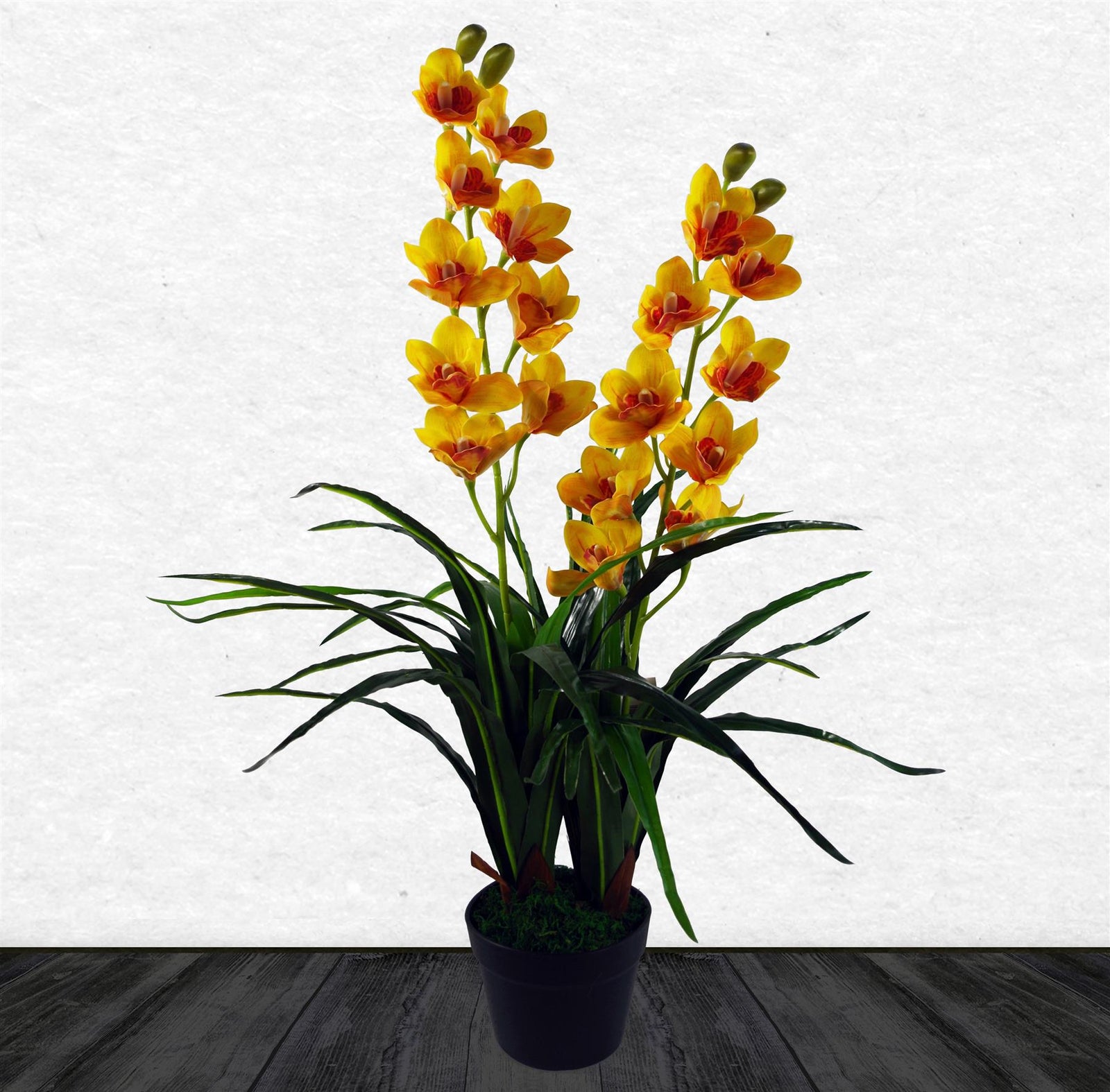 90cm Artificial Yellow Flower Orchid Plant